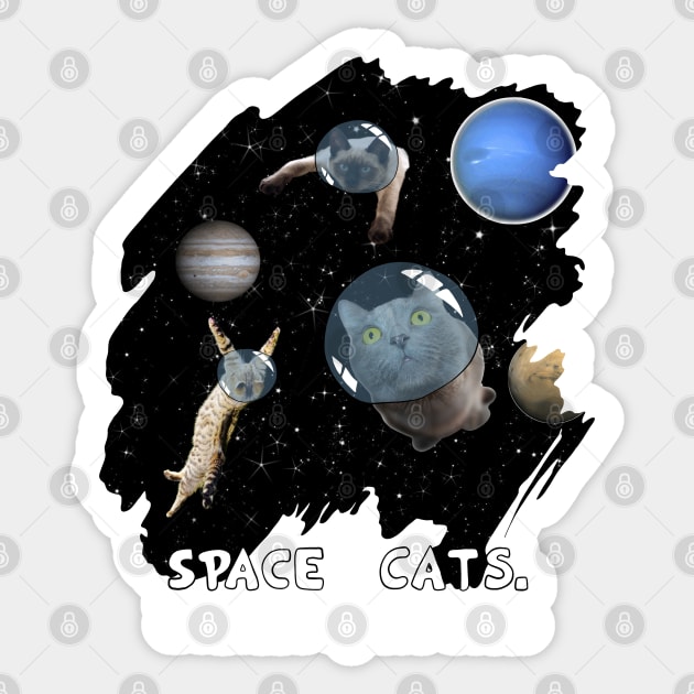 Cute Space Cat Shirt Epic Galaxy Cats in Outer Space Gift Sticker by ro83land